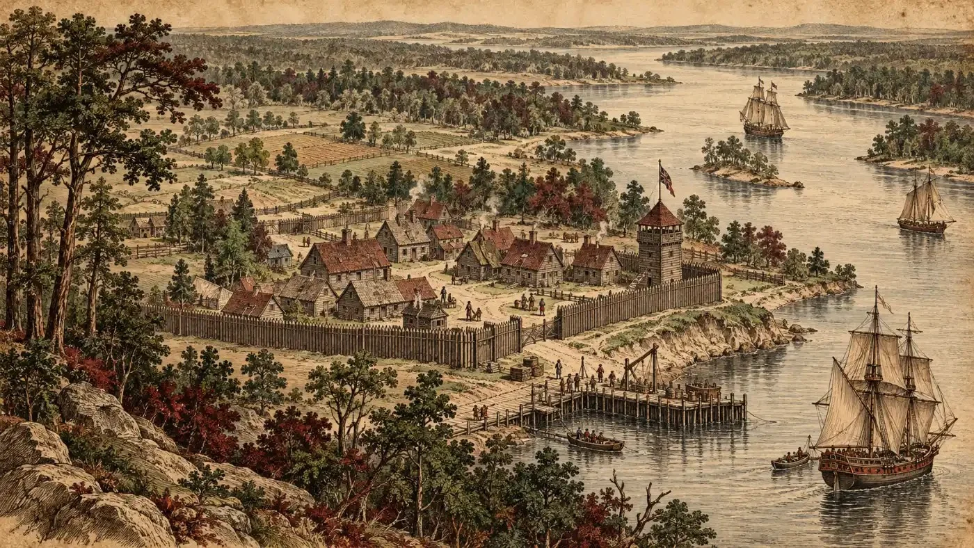 Colonial America era illustration